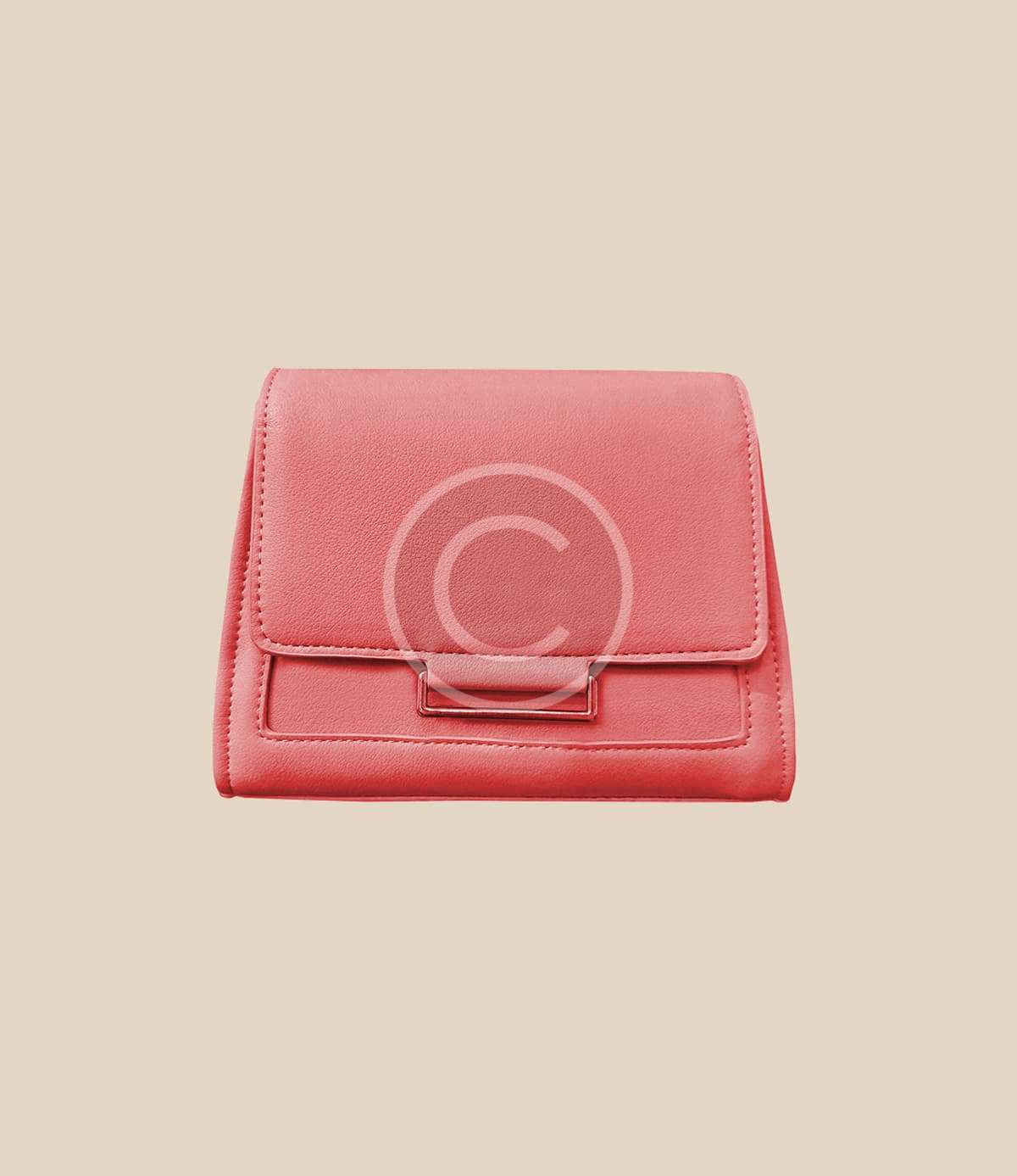 Nude leather flap clutch - Image 2